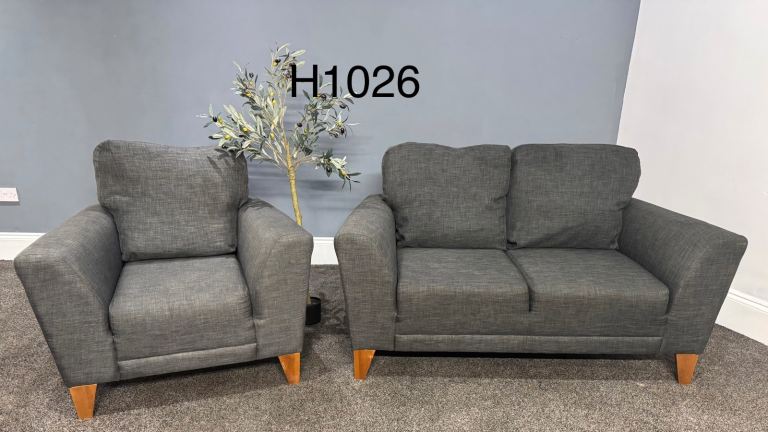 Next Charcoal Grey 2 Seater Sofa & Chair  £295 Free Local Delivery