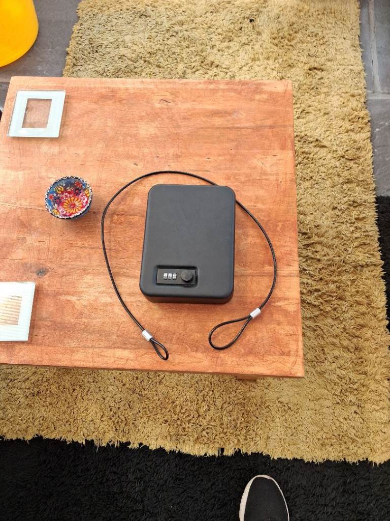 Portable Security Safe Box with Cable – Good Condition