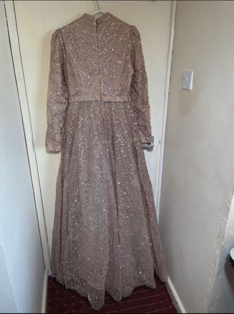 Orkide Hijab Evening Dress - GOLD