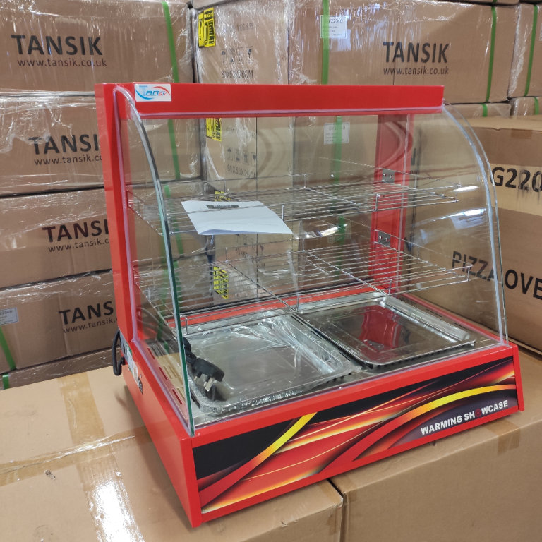 Heated Black Hot Pie Counter top Food Display Cabinet Lamps Warmer pasties