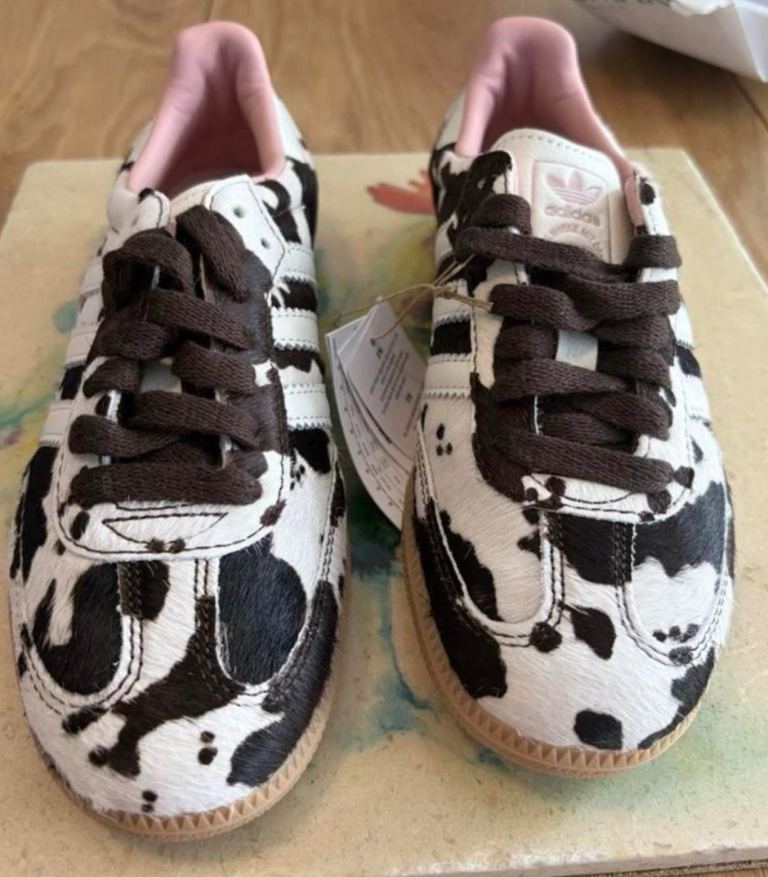 Brand New Adidas Samba OG W Trainers – Cow Print, UK 3.5 / EU 36