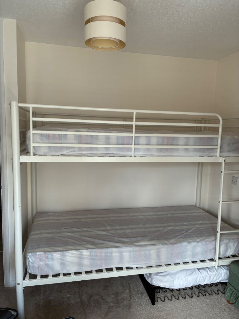 White metal full size bunk beds for sale