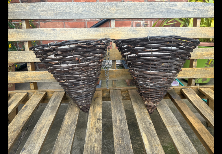 2 Cone Hanging Baskets