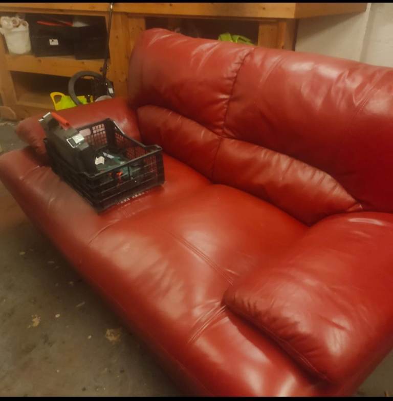 Red 2 seater sofa 