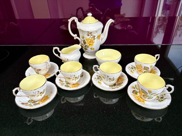 image for Rare 1960's Vintage Paragon 'Sunset' Bone China Coffee Set
