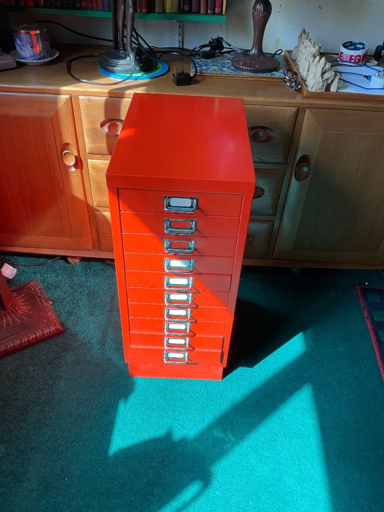 Vintage Conran / Habitat 1970’s 80’s Bauhaus Style Small Filing Cabinet
