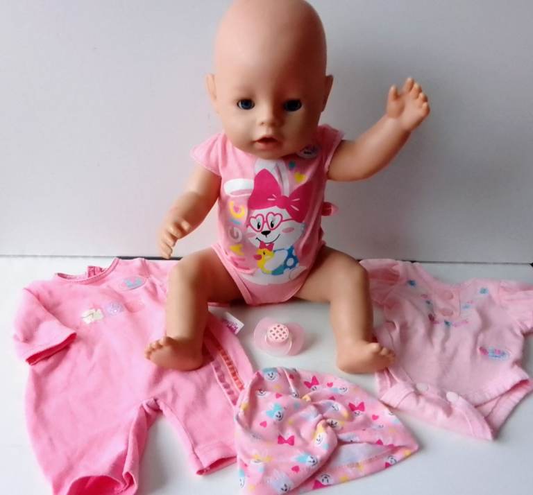 Baby Born Doll + 3 Outfits VGC