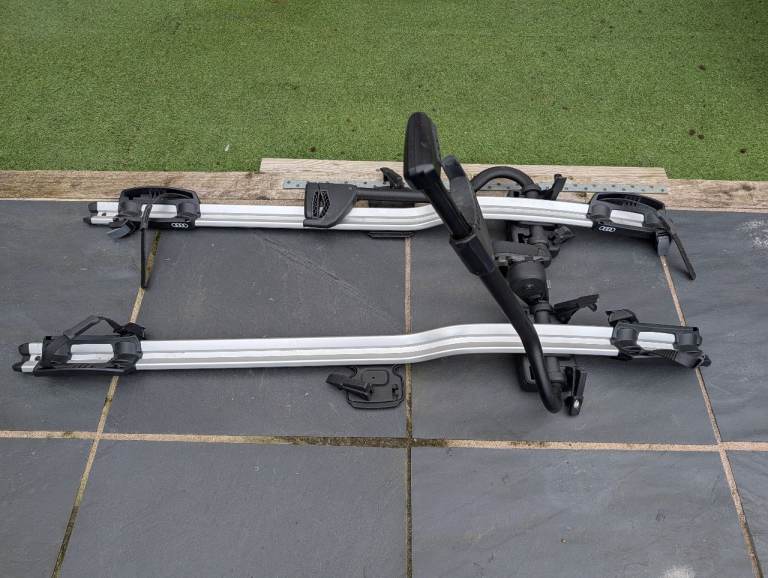 A pair of Audi bicycle holders