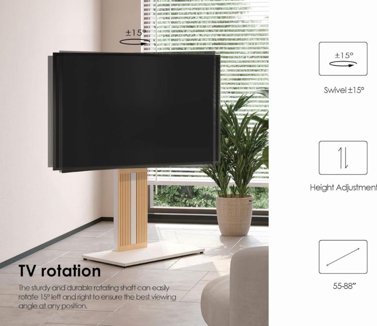 FITUEYES White TV Floor Stand with Iron Base for 27-88 Inch TV