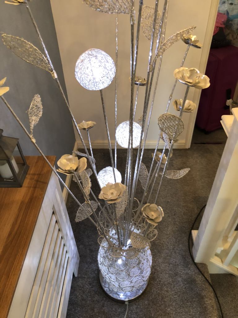 Large stainless hand crafted lamp 