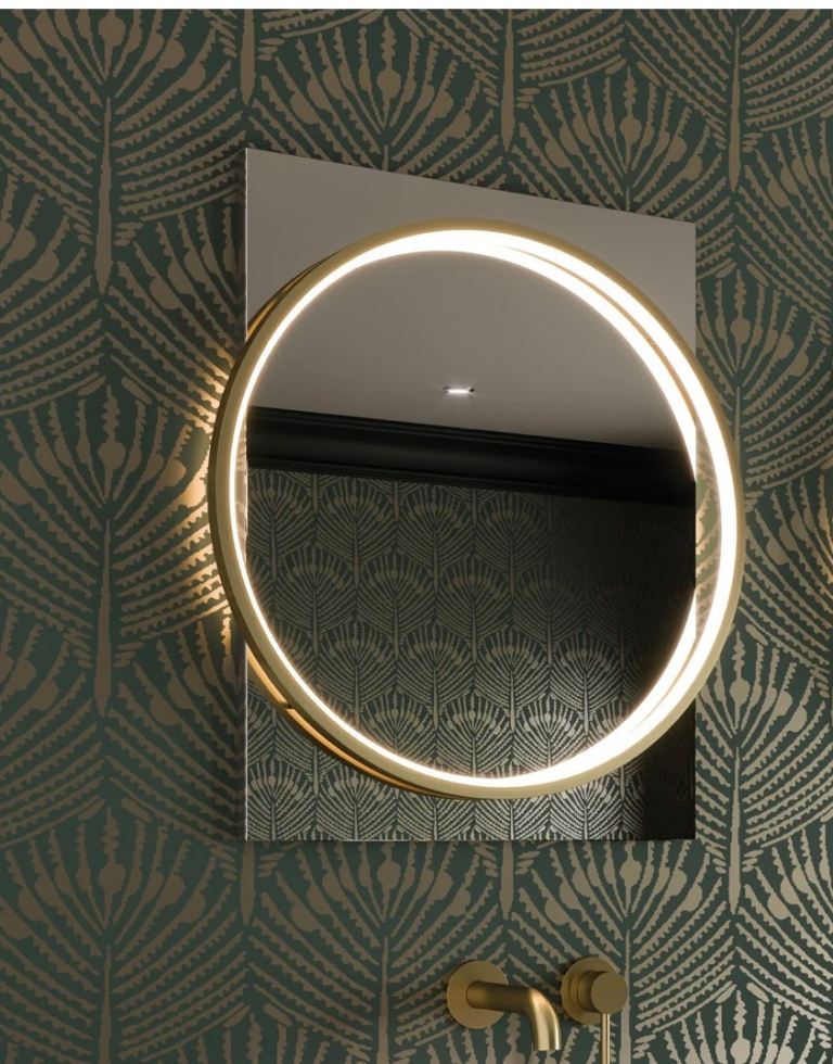 Hib Solas 60 Brushed Brass bathroom mirror 