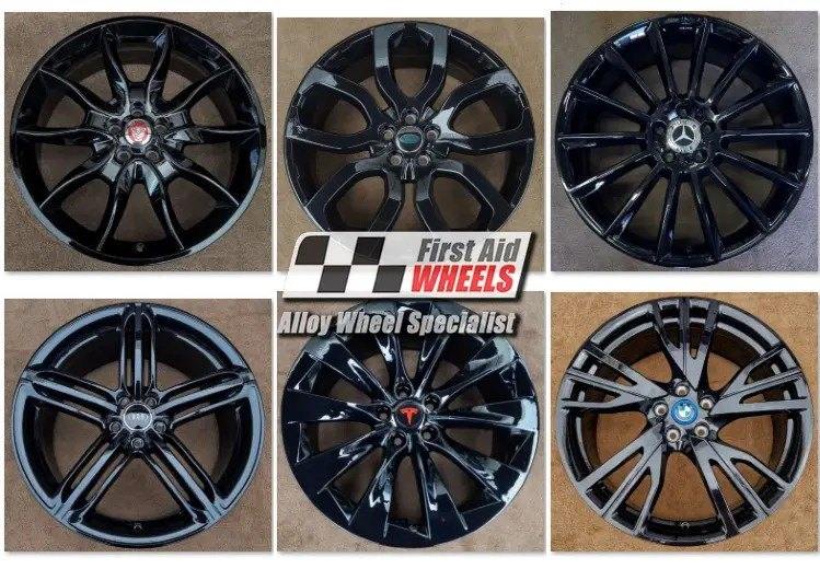 GLOSS BLACK POWDER COAT REFURBISHMENT for 20'' ALLOY WHEELS NW LONDON NW61TB