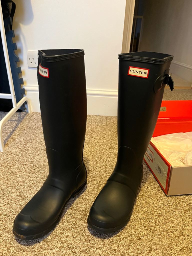 Hunter Original Tall Wellington Boots - Navy, Women's UK 5