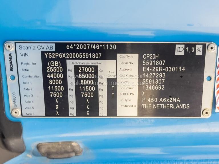 2020 (20) SCANIA P450 6X2 TAG AXLE HIGH SLEEPER CAB