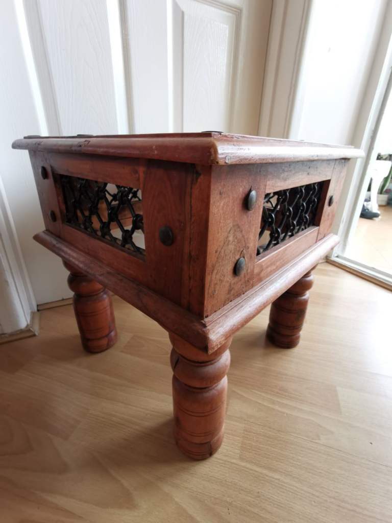 Quality Heavy Solid Jali  Sheesham Hardwood Square Coffee Table~ excellent