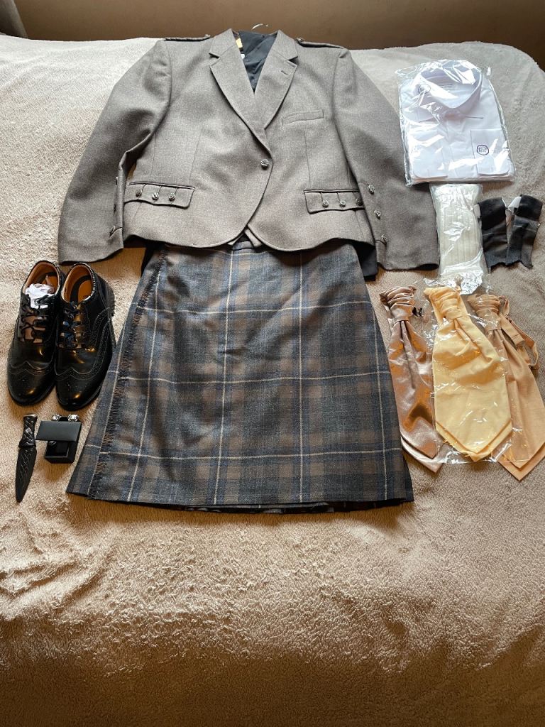 Full Kilt Outfit - Jacket, Kilt, Shoes, Shirts, and Accessories