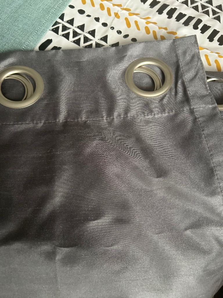 Grey eyelet curtains