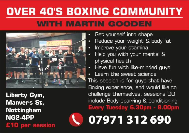 Community Boxing session for over 40 