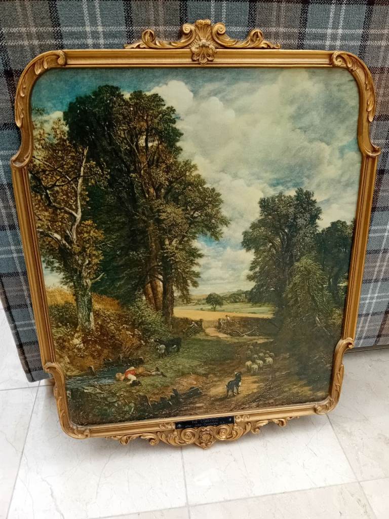  'The Cornfield' Print by John Constable in Ornate Gilt Frame