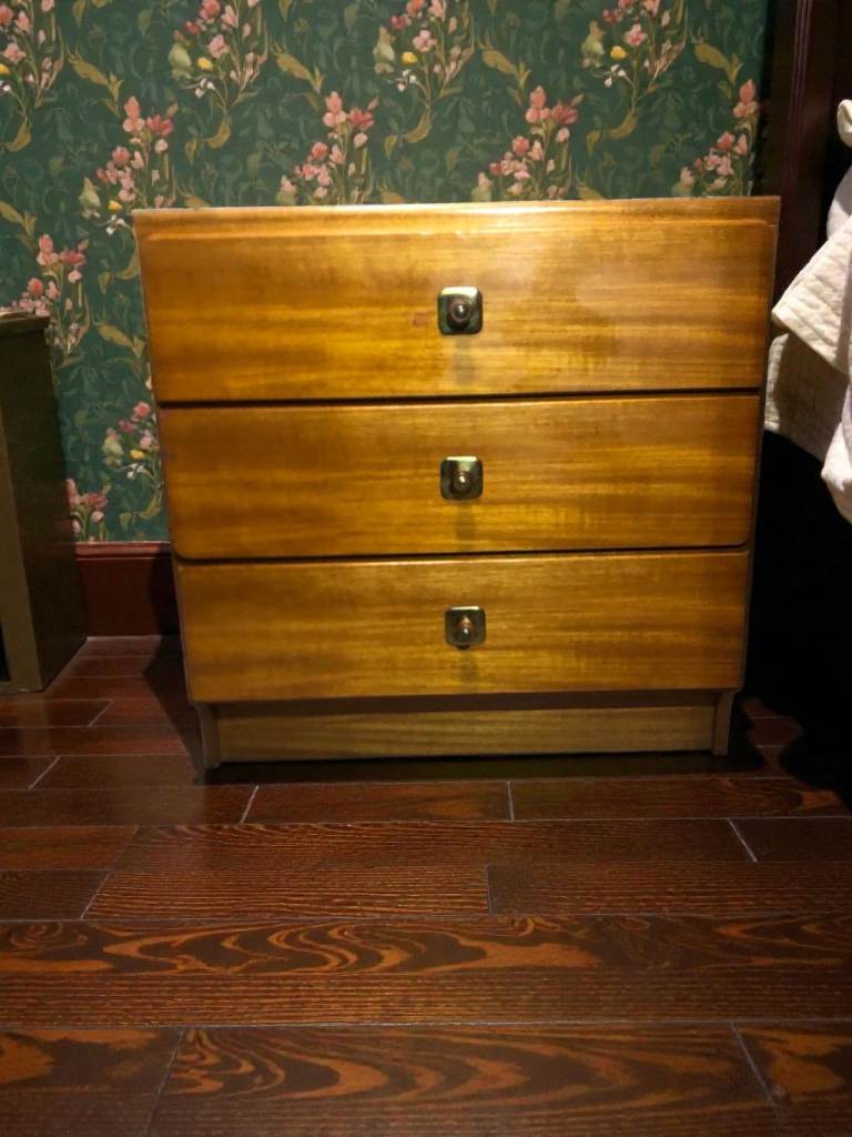 image for Mid-Century Teak Bedside Table | Vintage Retro Furniture MCM