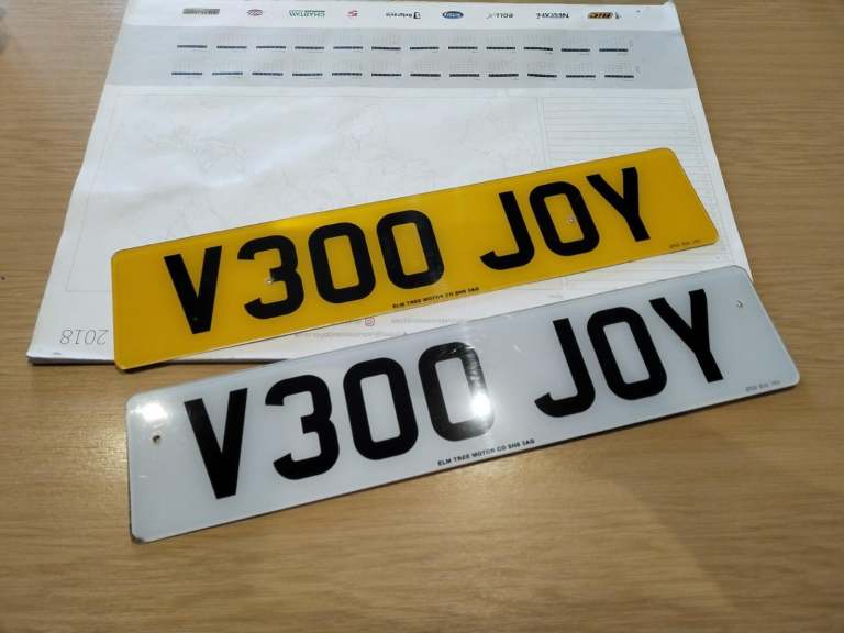 V300 JOY PRIVATE PERSONALISED CHERISHED REGISTRATION NUMBER PLATE