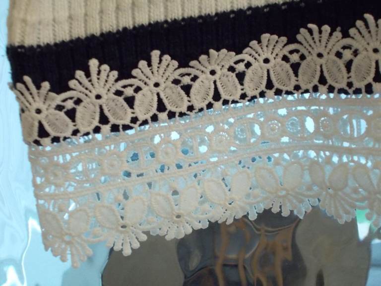 Blue and White Striped Cropped Jumper