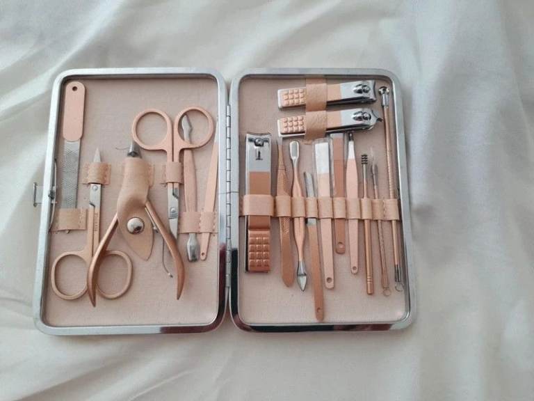 image for 18-Piece Rose Gold Manicure & Grooming Set – New