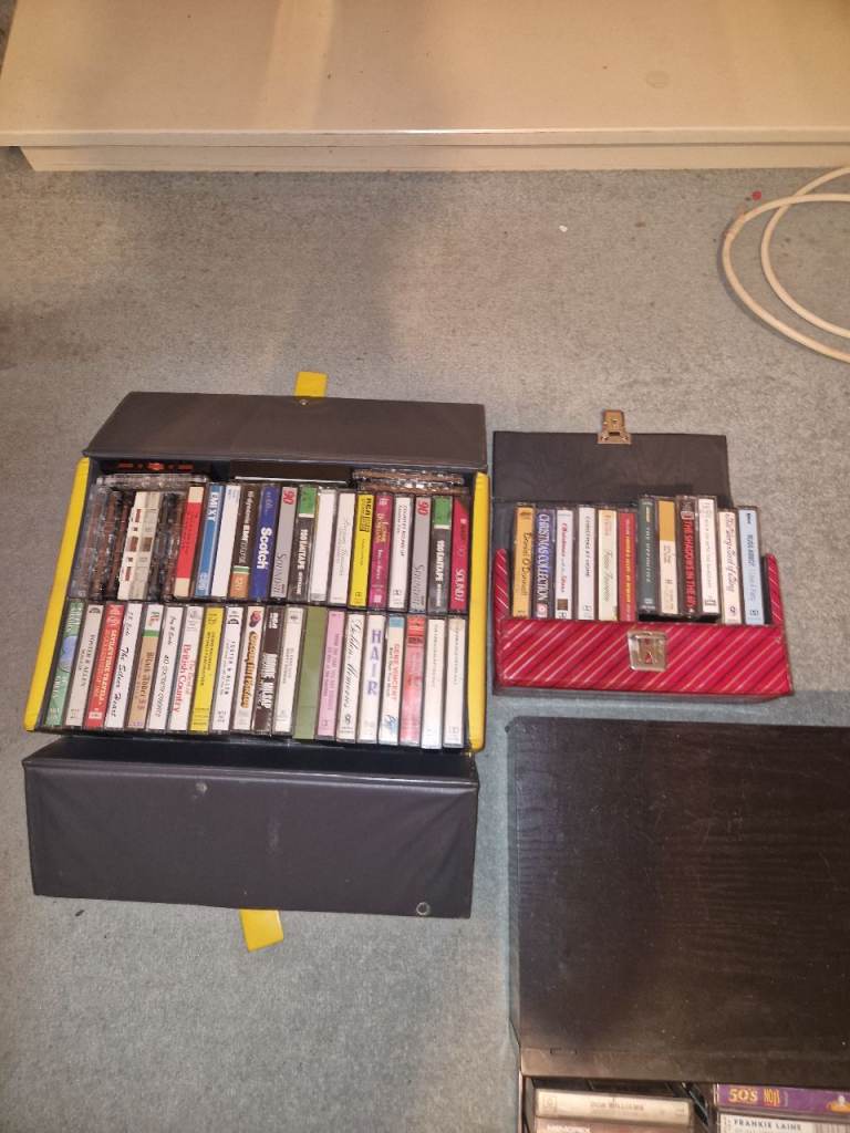 Vintage Cassette Tape Storage Cases & Music Collection Job Lot 