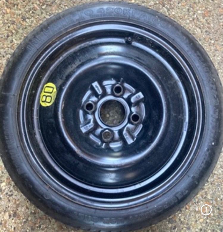 Toyota Yaris Black Spare Wheel - 80 MPH Speed Limit