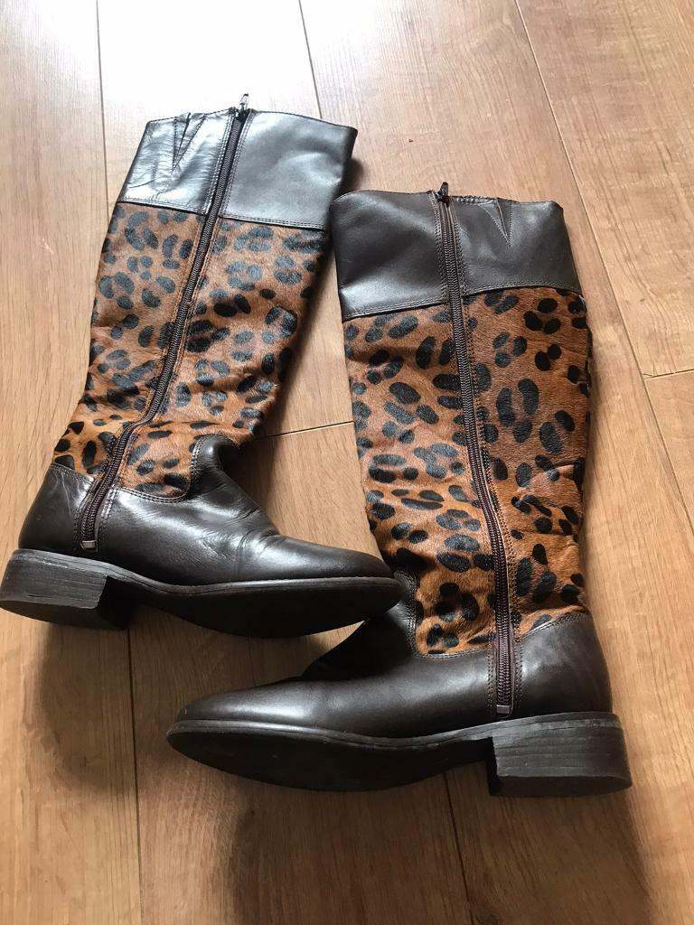 Leopard print boots 