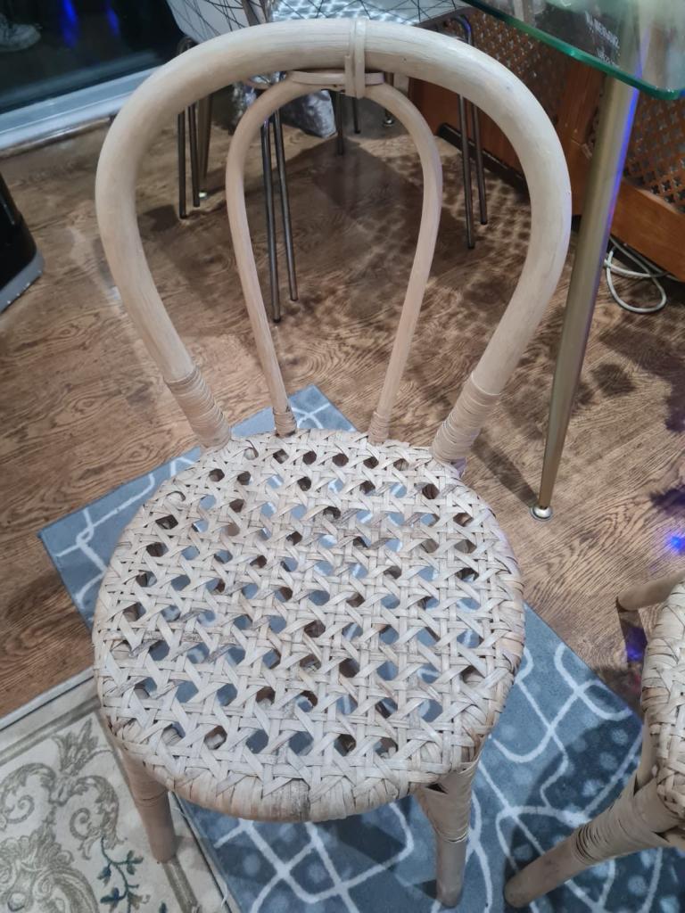 natural rattan cane dining chair