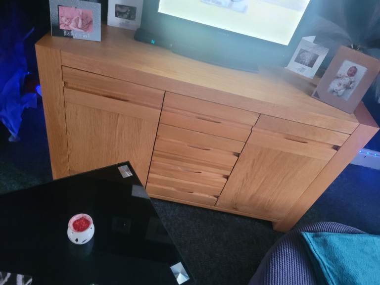 3 seater and cuddle chair table and rug and solid pine all from dfs  