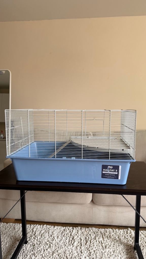 Complete Hamster Setup – Cage (Pets at Home Habitat 2) + Wheels, Carrier, Accessories, Feed, Sand
