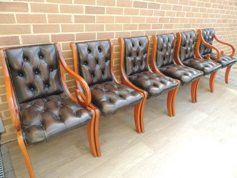 Bevan Funnel Set of 6 Chesterfield Luxury Chairs (UK Delivery)
