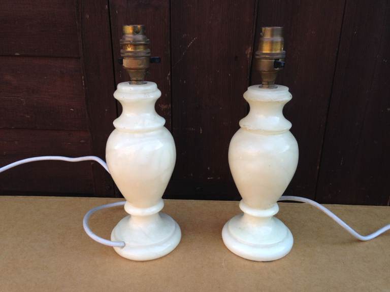 Onyx Marble pair of table lamps
