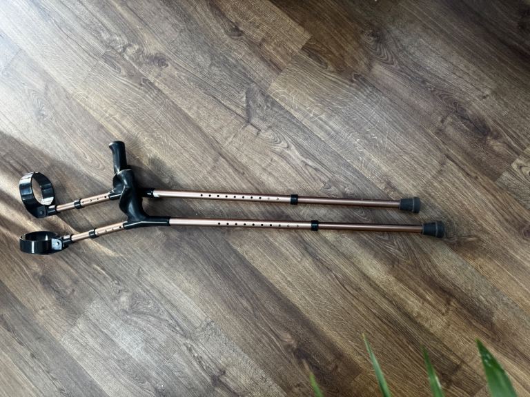 Adjustable Crutches - Brown/Black, Good Condition