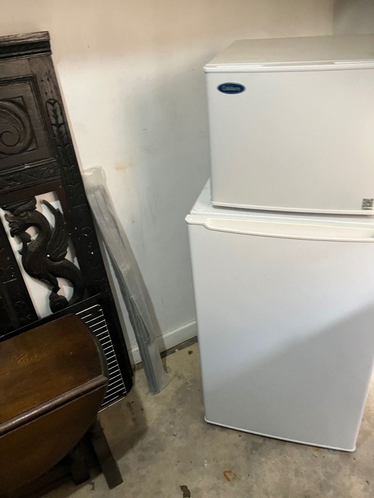 White fridge good condition. The bottom fridge 