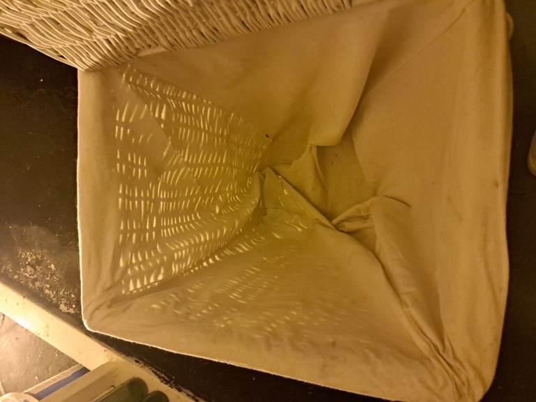 Wicker Laundry Basket with Liner – Good Condition