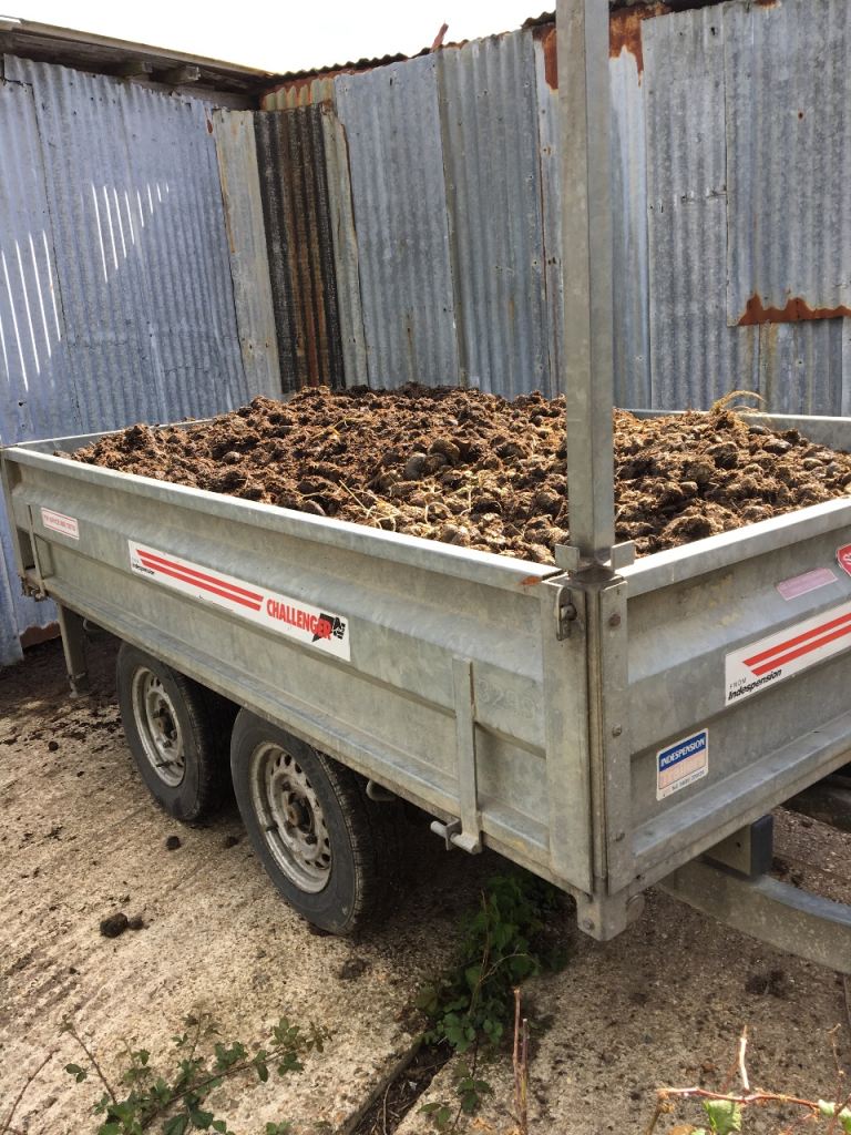 Tipping trailer load of horse manure delivered 