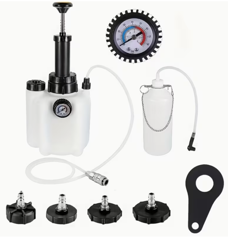 Brake bleeding kit with 4 lid adapter