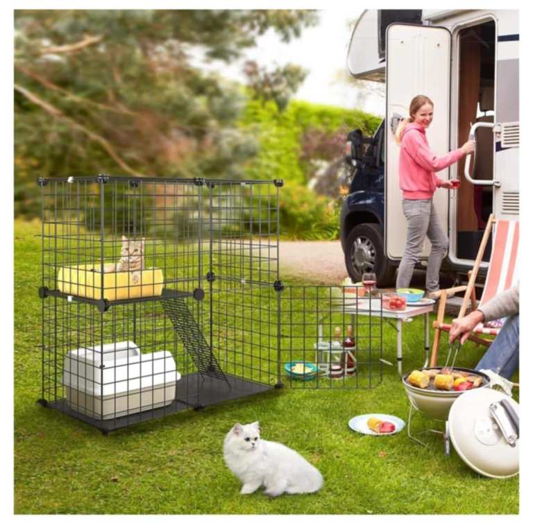 YITAHOME Indoor cat cage 2 tier kitten cage house cat
