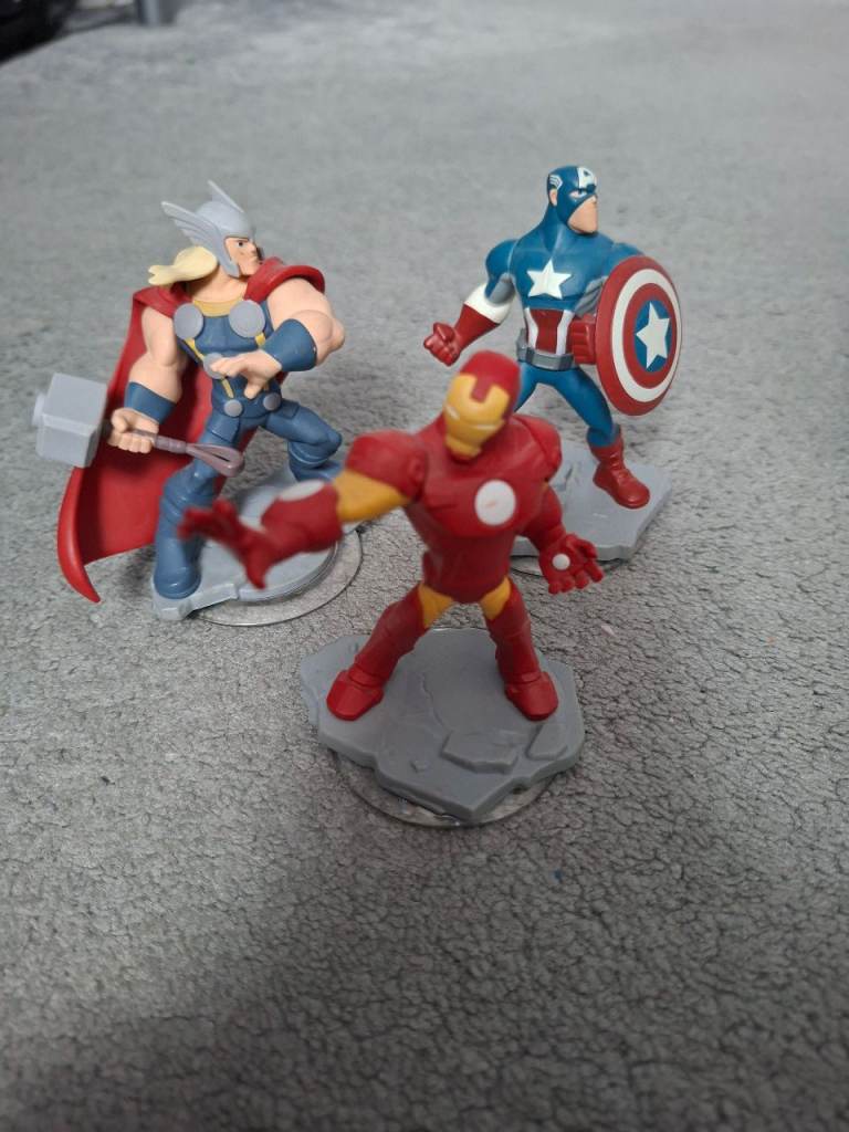 Marvel Disney Infinity Figures - Thor, Iron Man, Captain America | in ...