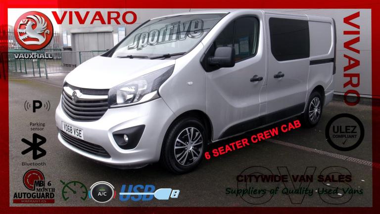 2018 Vauxhall Vivaro 2900 1.6CDTI BiTurbo 125PS Sportive H1 6 SeaterDouble Cab NO VAT Crew Van Di...