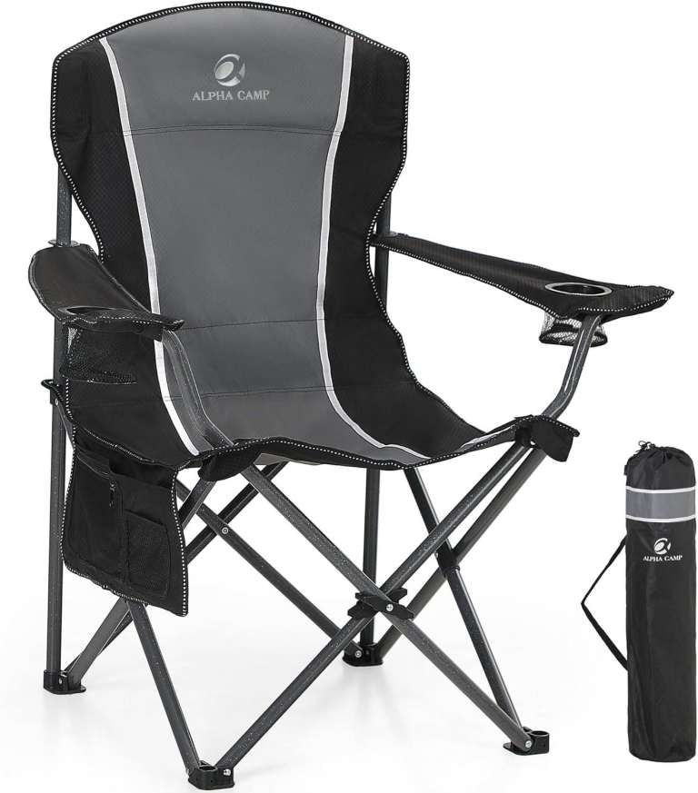 Alpha Camp Folding Camping Chair – Heavy Duty Outdoor Chair