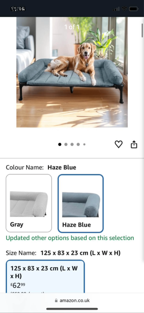 Standing large dog bed 