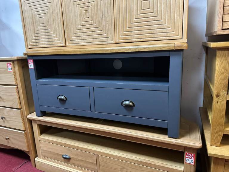 Kent 2 Drawer corner Tv unit - Blue