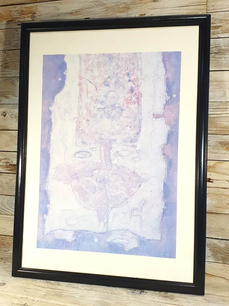 Ebonised Framed César Manrique Print by the Famous Spanish Artist
