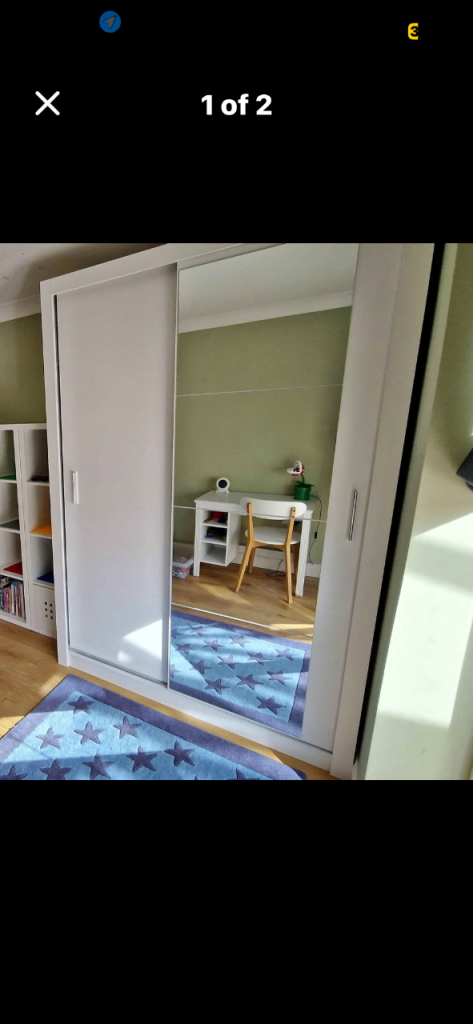 Can deliver white sliding door mirror mirrored wardrobe good condition 