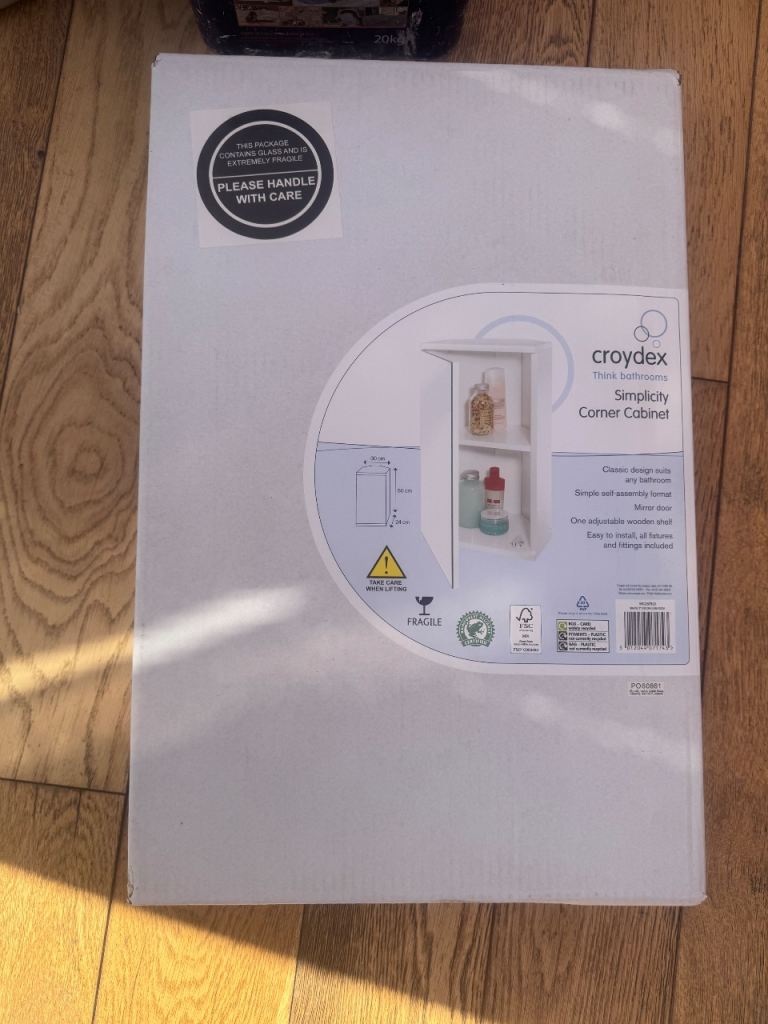 Croydex White corner cabinet 