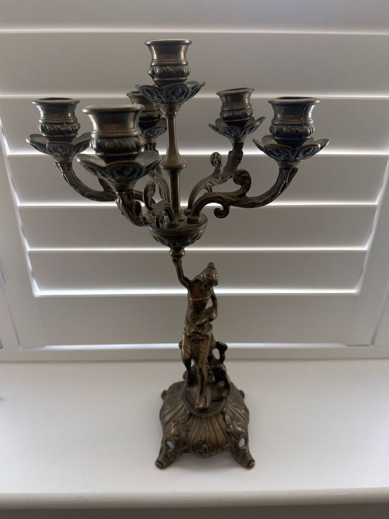 Vintage Bronze Candelabra with 6  Candle Holders – Good Condition
